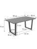 MCW Esszimmertisch O61 Industrial MDF Metall 160x90cm, Marmor-Optik grau