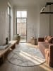 KADIMA DESIGN Teppich rund Abstrakt pflegeleicht Wohnzimmer Schlafzimmer Flur in Creme