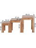 KADIMA DESIGN Holz Satztisch Set "NAKO", 3-teilig, im Landhaus-Stil, platzsparend in Beige