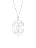 Elli Halskette 925 Sterling Silber Blume, Ornament, Oval in Silber