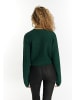 myMo Damen Strick Cropped Pullover in Dunkelgrün