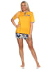 NORMANN kurzarm Shorty Schlafanzug Pyjama Design - 80578 in gelb
