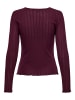 ONLY Einfarbiges Langarm Shirt Basic Top ONLCARLOTTA in Weinrot