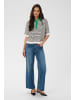 Kaffe Strickpullover KAlizza Baggy fit in Chalk / Black Fine Stripe