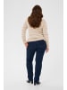 KAFFE curve Strickpullover KClizzy Regular fit in Feather Grey Mel./Chalk Stripe