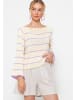 SASSYCLASSY Baumwoll Pullover mit Streifen in beige I flieder