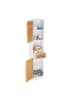 relaxdays Badschrank in Weiß/Braun - (B)39 x (H)180 x (T)30 cm