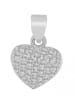 Adeliás Damen Anhänger Herz aus 925 Silber mit Zirkonia in silber
