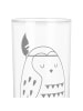 Mr. & Mrs. Panda Lieblingsglas Eule Federschmuck ohne Spruch in Transparent