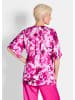 GOLDNER Kurzgröße:  Viskosebluse mit floralem Design in pink / weiß / geblümt