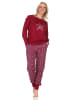 NORMANN Schlafanzug Pyjama langarm Bündchen Sterne - 87088 in rot