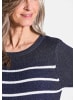GOLDNER Pullover Maritimer Pullover mit U-Boot-Ausschnitt in marine / weiß / geringelt