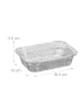 relaxdays 50 x Aluschalen in Silber - (B)18,5 x (H)4,5 x (T)13 cm