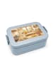 Mr. & Mrs. Panda Brotdose Hase Pommes Design ohne Spruch in Blau Pastell