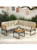 COSTWAY 4 tlg. Gartenmöbel Set in Beige