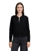 BETTY & CO Strick-Cardigan mit Reißverschluss in Schwarz