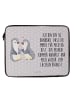 Mr. & Mrs. Panda Notebook Tasche Pinguine trösten mit Spruch in Grau Pastell