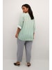 KAFFE curve Langarm-Bluse KCsida Regular fit in Grey / Granite Green Stripe