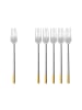 Villeroy & Boch 6er Set Tafelgabel Ella teilvergoldet in Silber-Gold 210 mm in silber-gold