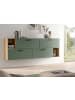 Inn.Furn Sideboard grün, Artisan Eiche 176 cm, Kommode hängend / stehend mit Soft-Close