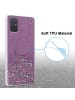 cadorabo Hülle für Samsung Galaxy A71 5G Glitter in Lila mit Glitter