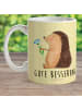 Mr. & Mrs. Panda Kindertasse Igel Blumen mit Spruch in Gelb Pastell