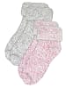 Rogo Plüschsocken warmer Doppelpack in Pink/Grau