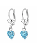 schmuck23 Ohrringe 925 Silber Herz in Blau