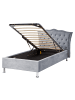 Beliani Einzelbett METZ in Grau/Silber - (W) 126 x (H) 102 x (L) 217 cm