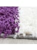 KADIMA DESIGN Teppich Hochflor Shaggy Waschbar Karo RHEIN Strapazierfähig in Violett