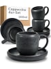 Cosumy Cappuccino Tassen Set 200 ml, 4er Set, handglasiert