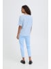 ICHI Kurzarm-Bluse IHNOMANDY Loose fit in POWDER BLUE / CLOUD DANCER