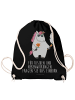 Mr. & Mrs. Panda Jutebeutel Einhorn Woodstock mit Spruch in Schwarz