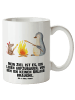 Mr. & Mrs. Panda Kaffeepott Pinguin Lagerfeuer mit Spruch in Weiß