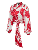 Mart Visser Carly Bluse mit Print, Rot/Weiß