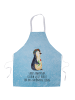 Mr. & Mrs. Panda Schürze Pinguin Blumen mit Spruch in Eisblau