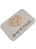 Mr. & Mrs. Panda Badteppich Otter Herz mit Spruch in Grau Pastell
