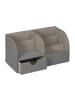 relaxdays Schreibtisch-Organizer "Leinenoptik" in Grau