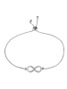 Adeliás Damen Armband – Unendlichkeitszeichen aus Edelstahl mit Perle 24 cm in silber