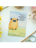 Mr. & Mrs. Panda Postkarte Mops Design mit Spruch in Weiß