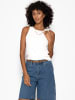 SASSYCLASSY Doppellagiges, geripptes Tank Top in Offwhite
