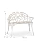 relaxdays Gartenbank in Weiß/ Bronze - (B)98 x (H)78 x (T)57 cm