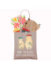 Mr. & Mrs. Panda Tote Bag Bären mit Blumenkranz mit Spruch in Braun Pastell