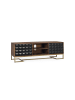 Giner y Colomer Handgefertigter TV-Schrank aus Mangoholz mit goldenen Beinen 150 cm in Brown