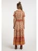 usha FESTIVAL Damen Maxikleid Mit Allover-Print in Orange Mehrfarbig