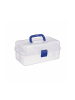 relaxdays 10x Plastikbox in Transparent/ Blau - (B)33 x (H)14 x (T)19 cm