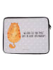 Mr. & Mrs. Panda Notebook Tasche Katze Mittelfinger mit Spruch in Grau Pastell