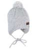Sterntaler Strickmütze Bommelmix in silber mel.