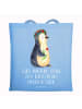 Mr. & Mrs. Panda Uni Tasche Pinguin Blumen mit Spruch in Sky Blue
