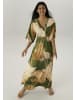 Aniston SELECTED Maxikleid in grün-camel-beige-braun